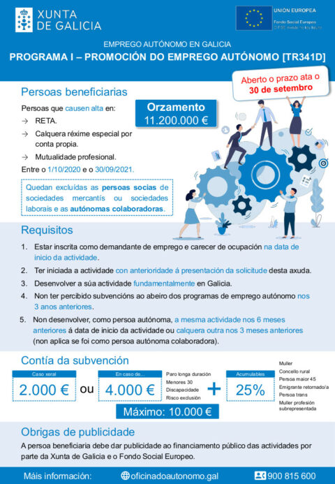 Axudas da Xunta de Galicia a Promoción do Emprego Autónomo - Benvido ao ...